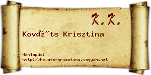 Kováts Krisztina névjegykártya
