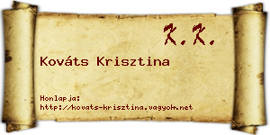 Kováts Krisztina névjegykártya