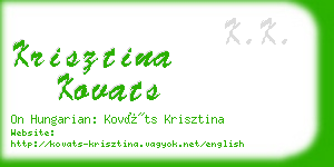 krisztina kovats business card